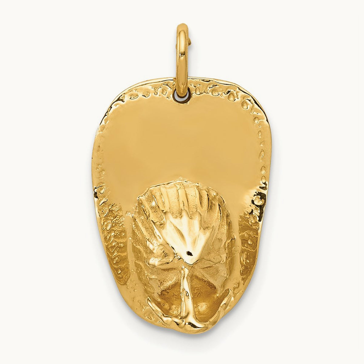3-D Large Fireman's Hat Charm — 14K Yellow Gold