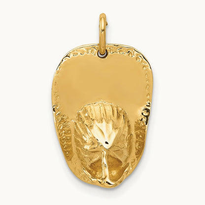 3-D Large Fireman's Hat Charm — 14K Yellow Gold