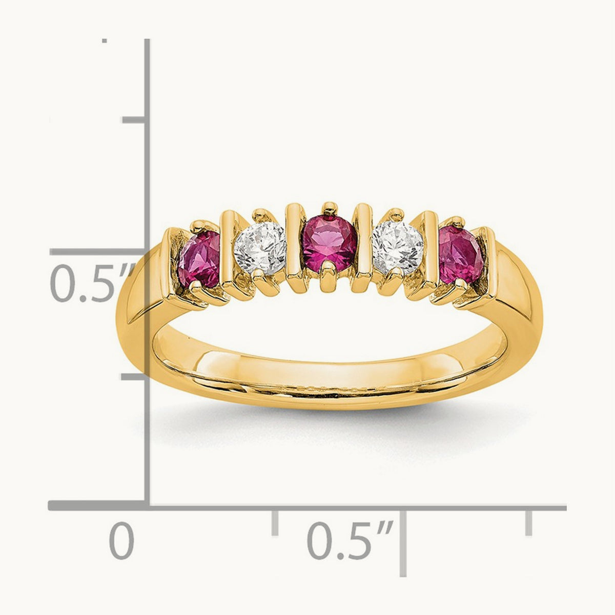 With Ruby Band, 0.20 ct tw