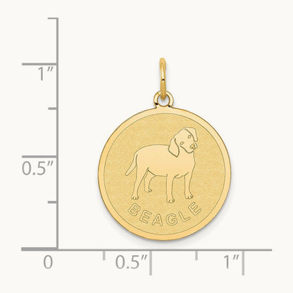Beagle Disc Charm, 14K