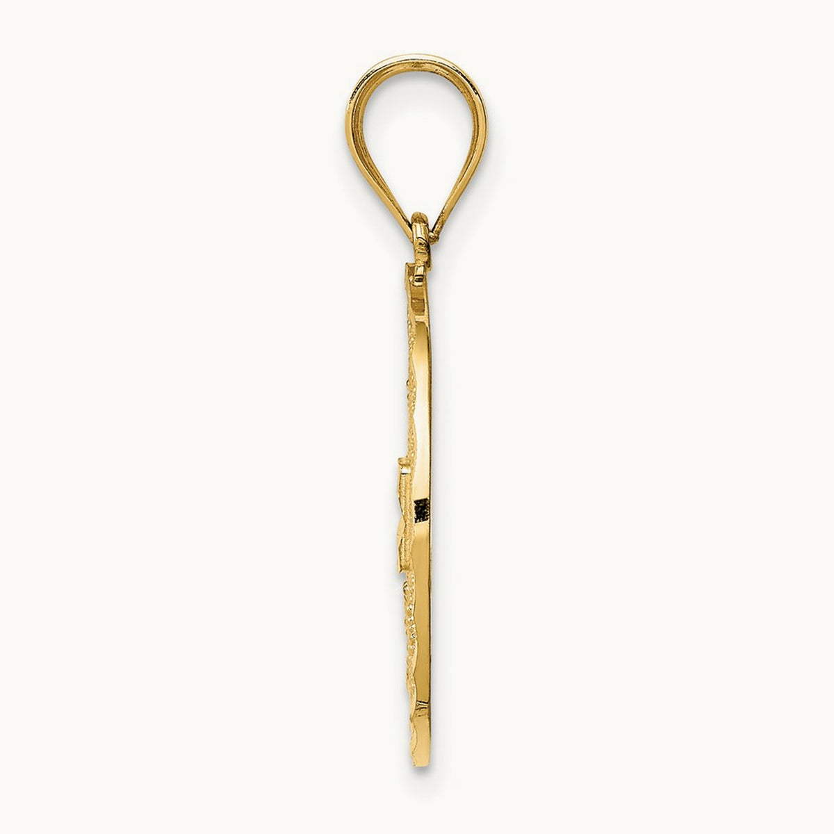 Fancy Filigree / Diamond Cut Charm, 14K