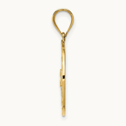 Fancy Filigree / Diamond Cut Charm, 14K