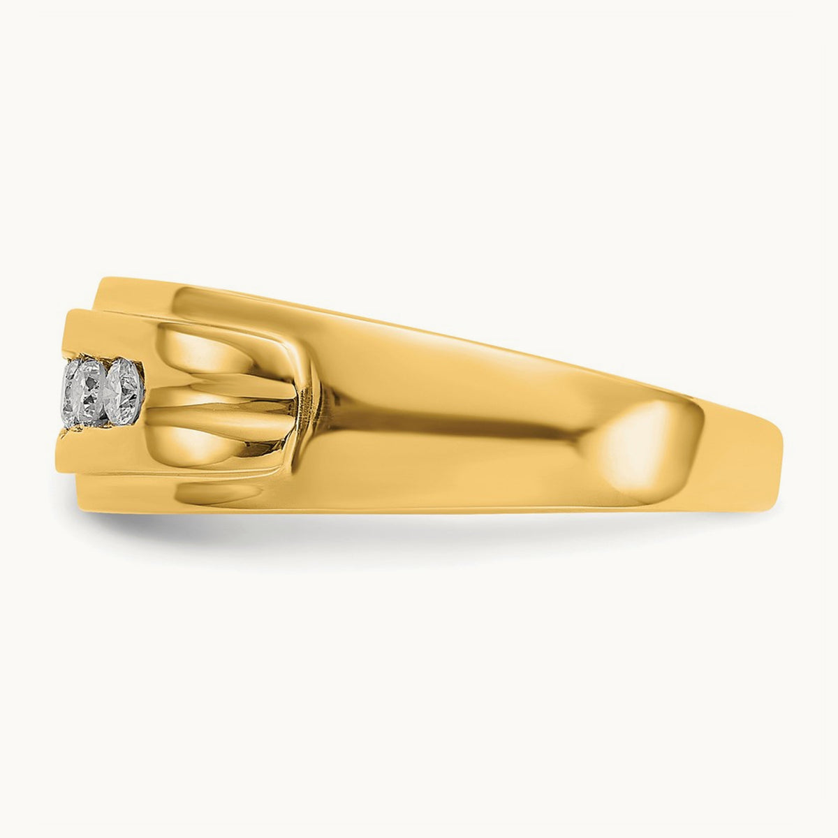 Diamond Men's 5-stone Ring — 14K Yellow Gold