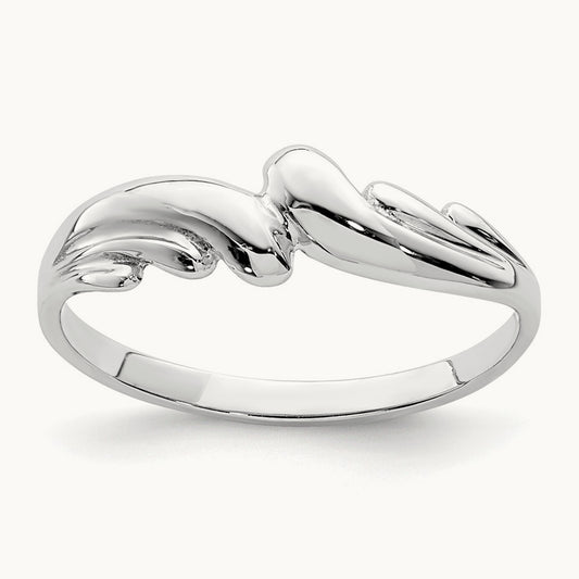Polished Wave Ring, 14K White