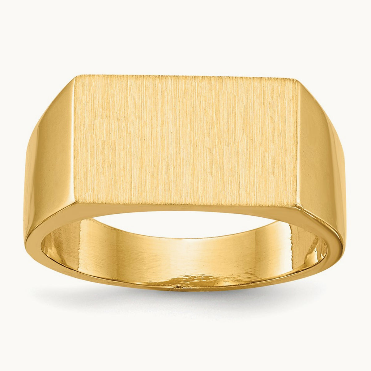 15.0x9. Closed Back Mens Signet Ring, 0mm, 14K