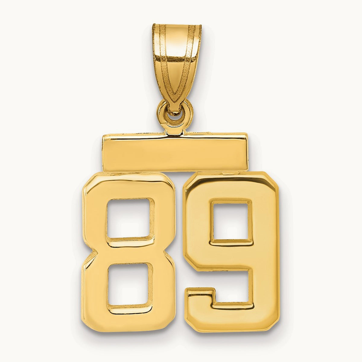 Small Polished Number 89 Charm, 14K
