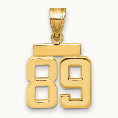 Small Polished Number 89 Charm, 14K