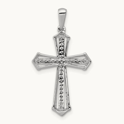 Diamond Passion Cross Pendant — 14K White Gold, 29mm