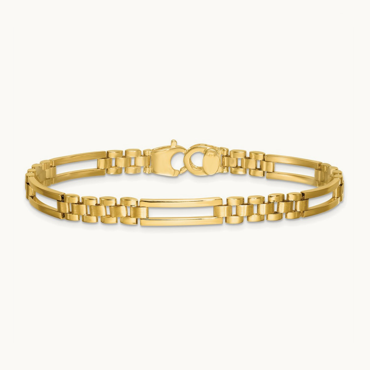 Polished Fancy Open Multi Link Bracelet, 14K