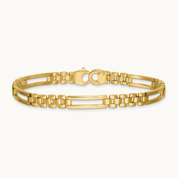 Polished Fancy Open Multi Link Bracelet, 14K