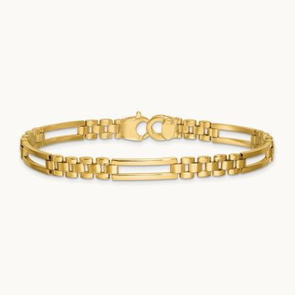 Polished Fancy Open Multi Link Bracelet, 14K