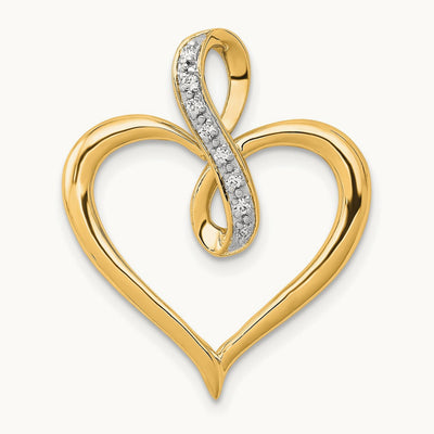 1/20ct. Diamond Heart and Infinity Pendant, 14K