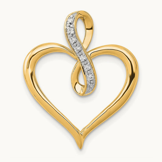 1/20ct. Diamond Heart and Infinity Pendant, 14K