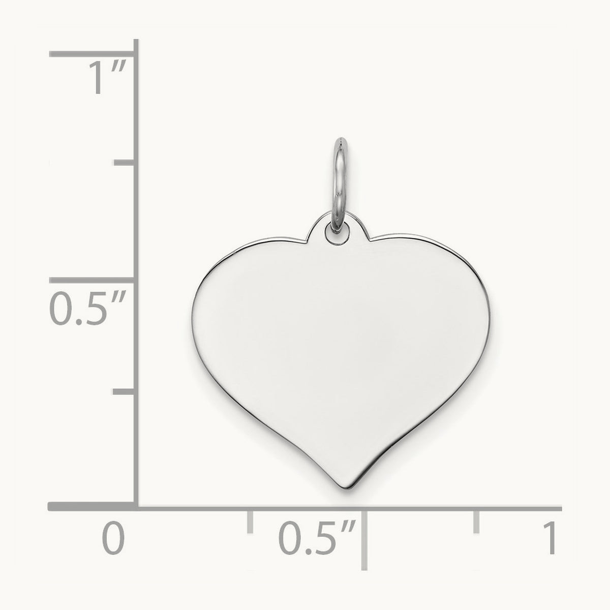 Heart Disc Charm, 14K White Gold