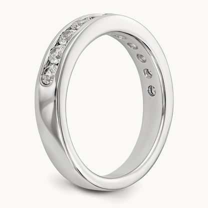 11-Stone Diamond Channel Band, Platinum