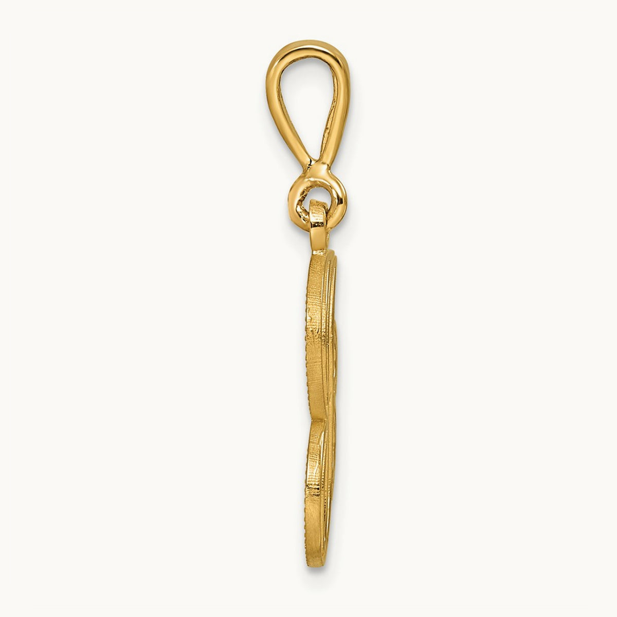 Polished Script Filigree Initial Pendant — J
