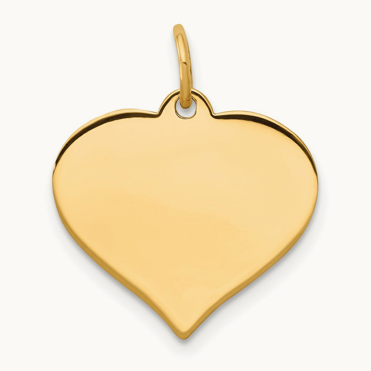 Heart Disc Charm, 14K