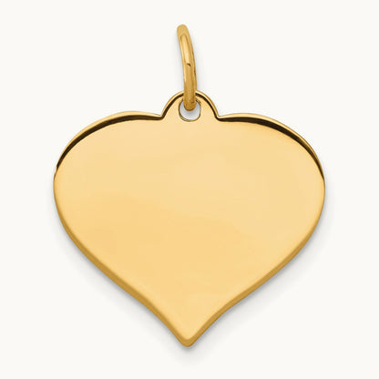 Heart Disc Charm, 14K