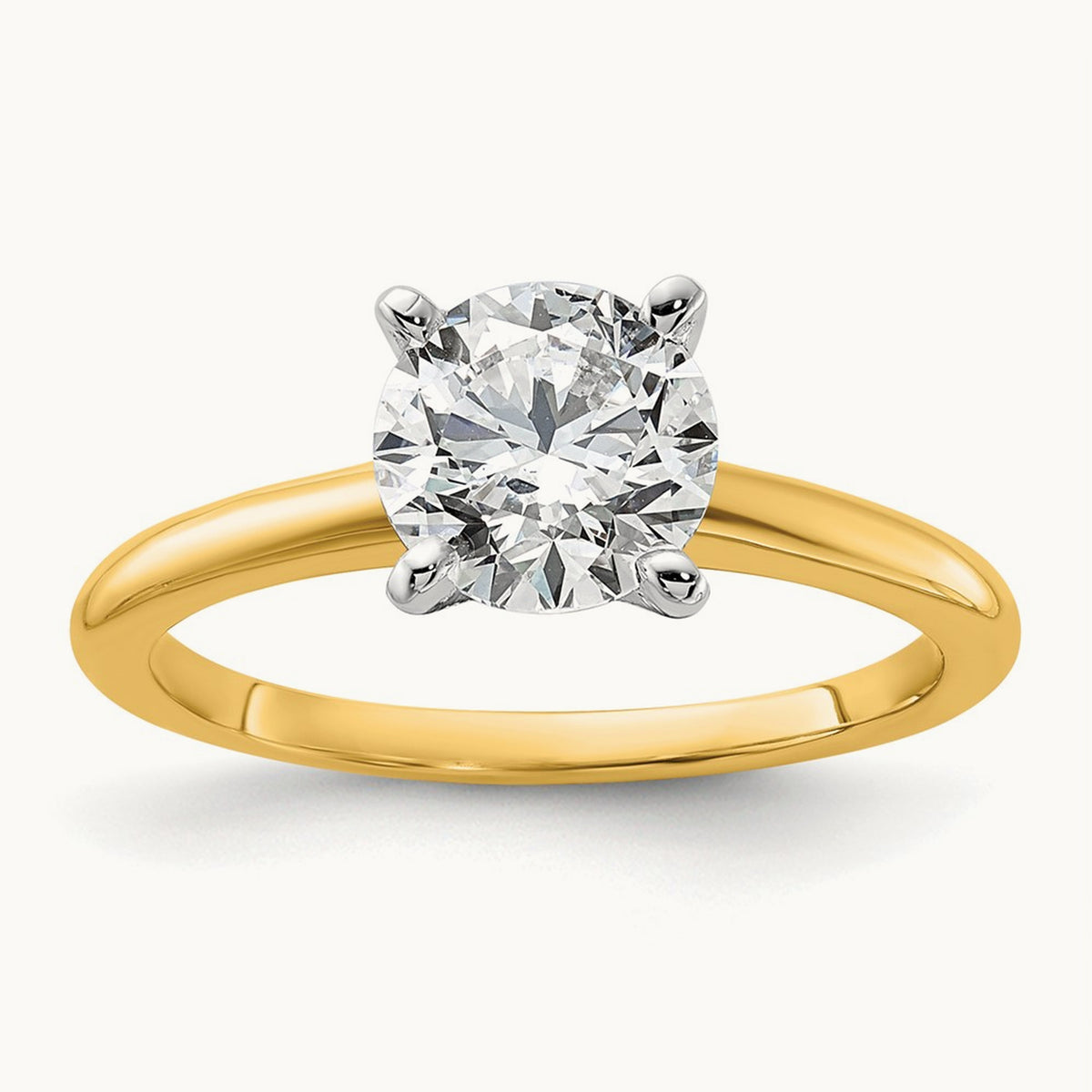 Round Solitaire Engagement Ring, 0.25-5.00 ct tw Lab-Grown Diamond — 14K Two-Tone