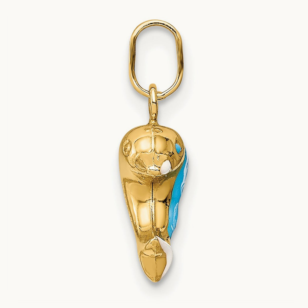 Enameled Dophin Charm, 14K