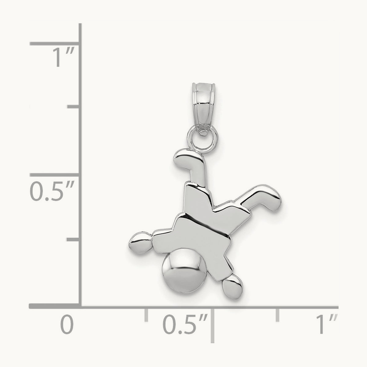 Little Boy Pendant — 14K White Gold