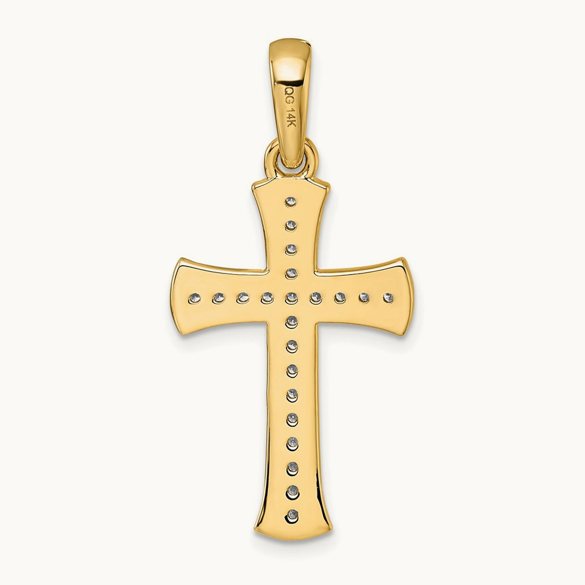 1/10ct. Diamond Cross Pendant — 14K Yellow Gold, 38.4mm, 0.409 ct
