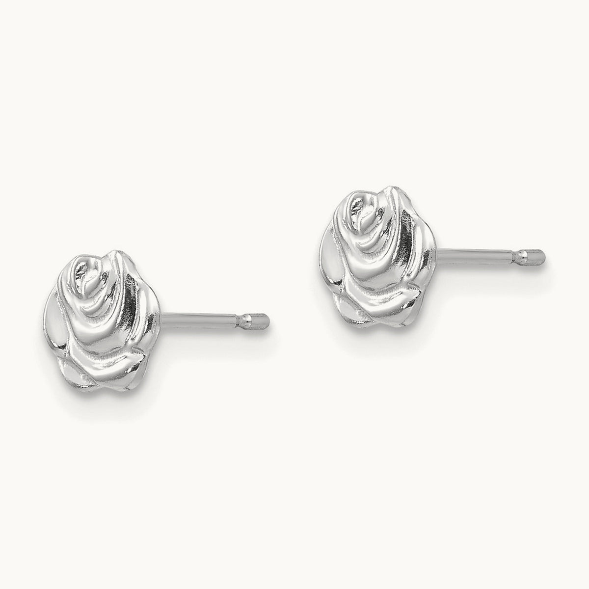 Madi K Polished Rose Post Earrings, 14K White Gold