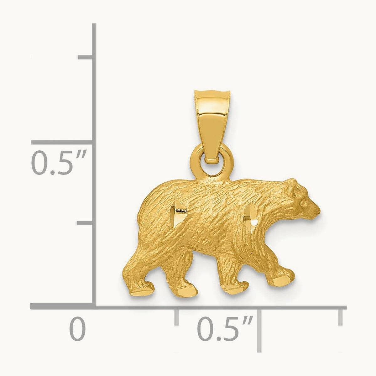Diamond-cut Bear Pendant — 12mm