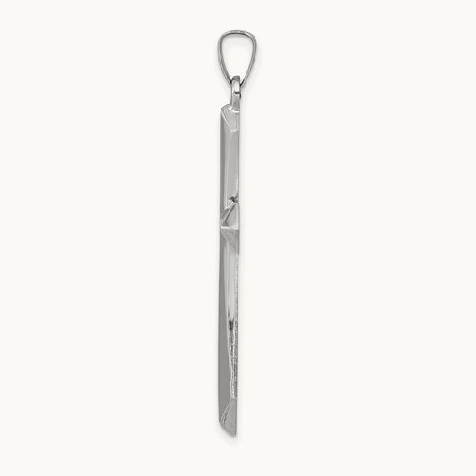 Polished Passion Cross Pendant, 14K White Gold