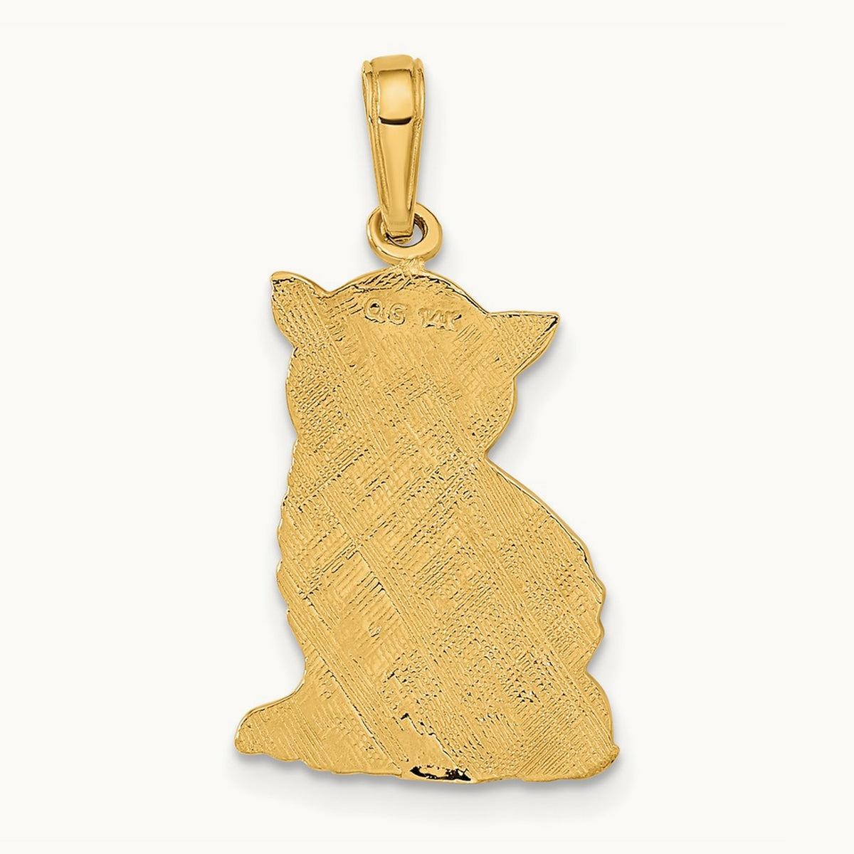 Polished Cat Charm, 14K