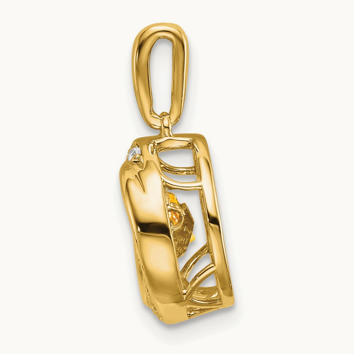 Round Citrine and Diamond Pendant — photo set