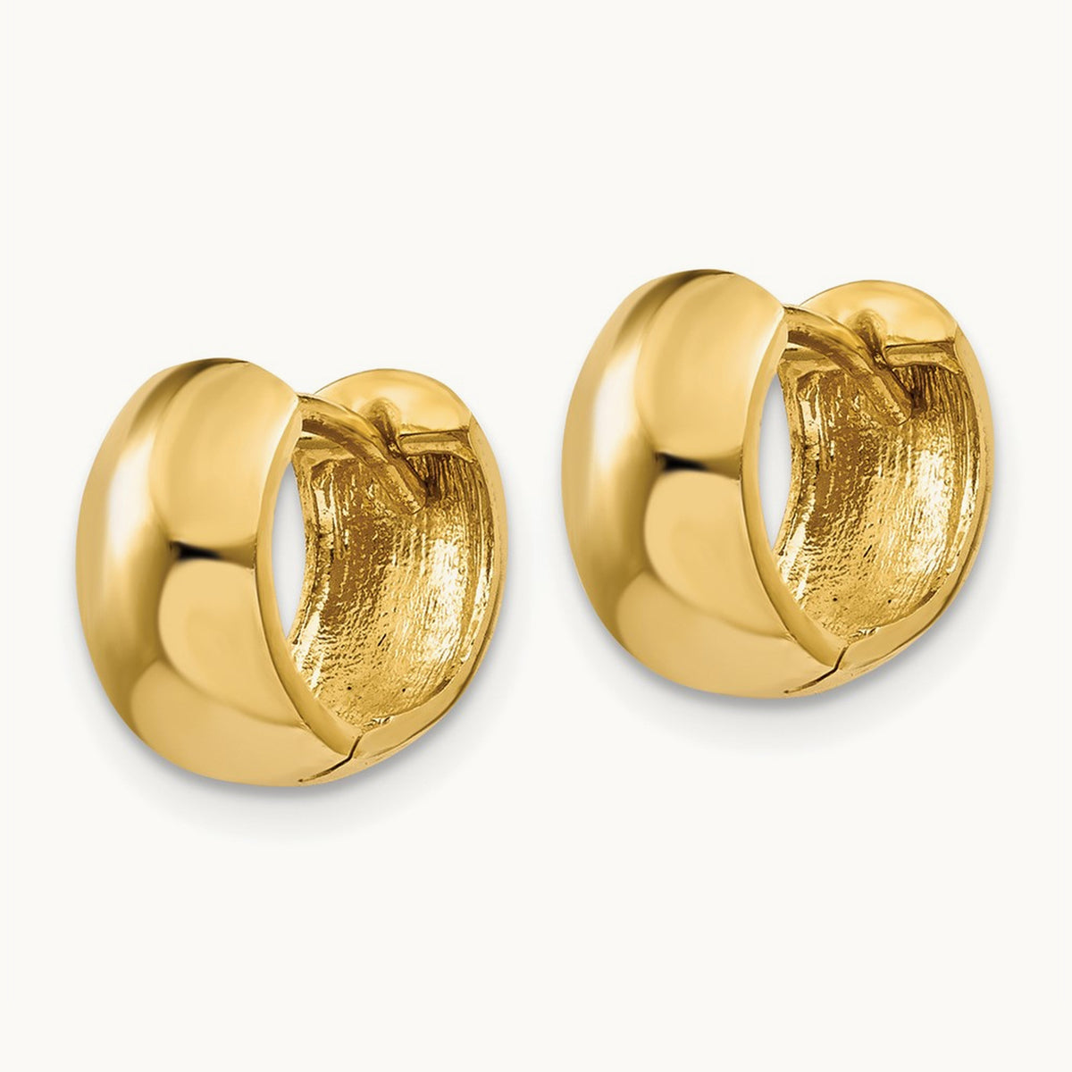 Round Hinged Hoop Earrings, 14K