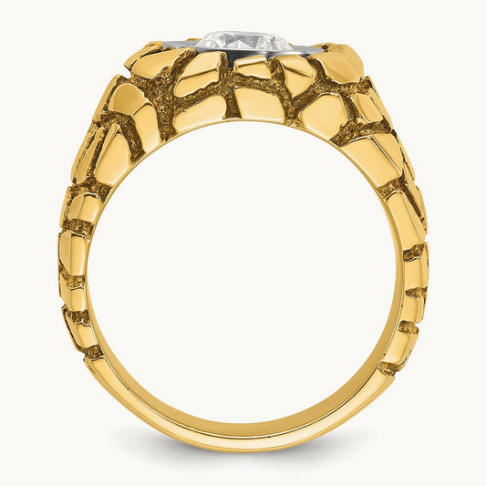 IBGoodman Men's Diamond Nugget Complete Ring, 14K Two-tone