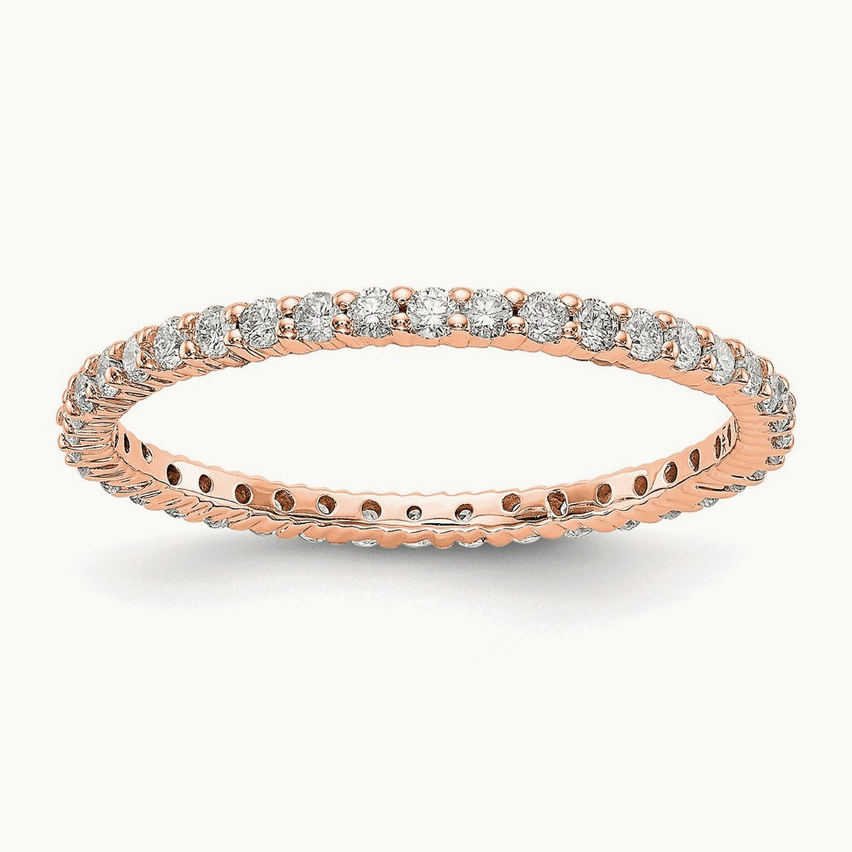Polished Shared Prong Diamond Eternity Band — 14K Rose Gold, 0.5 ct (4)