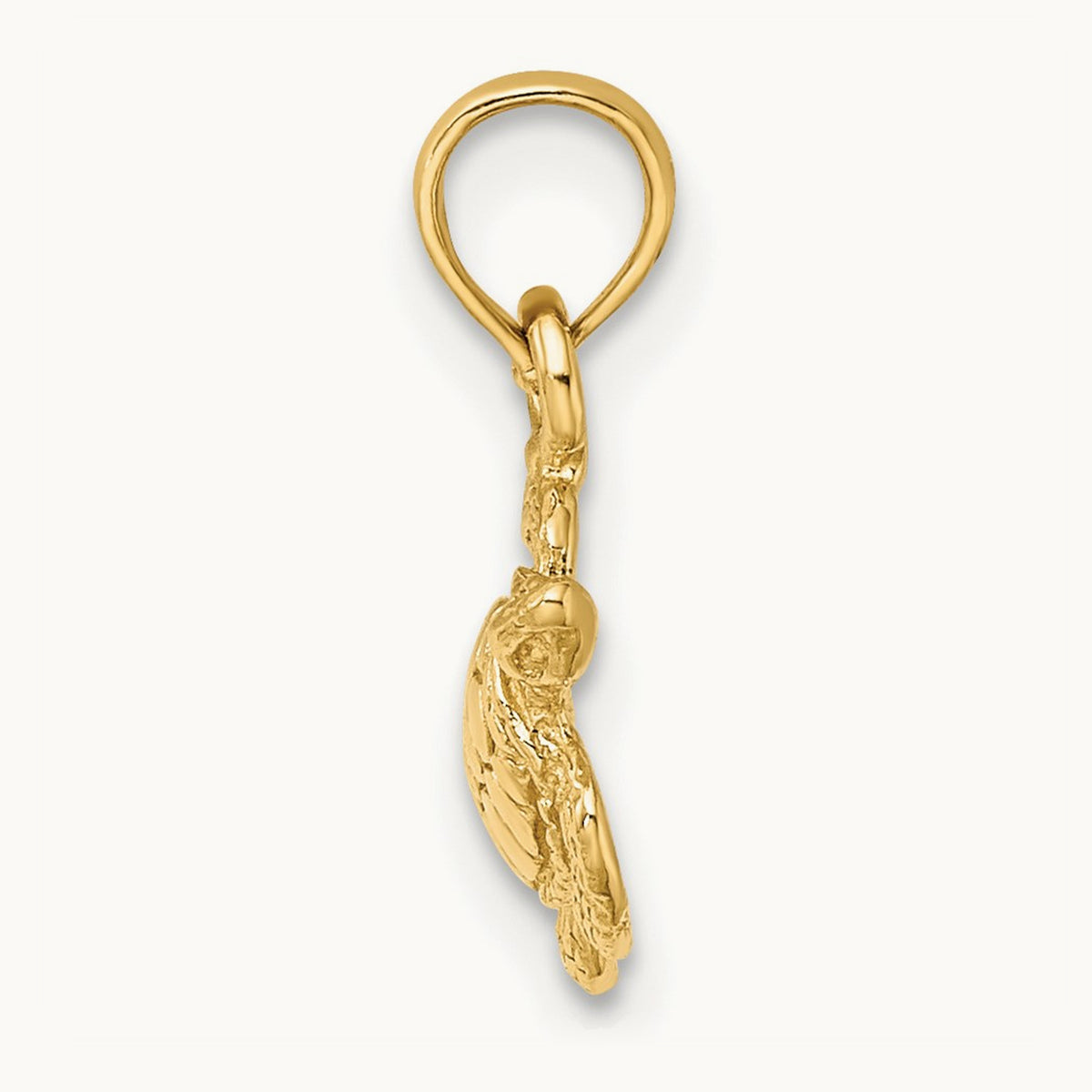 Textured Sea Turtle Charm, 14K