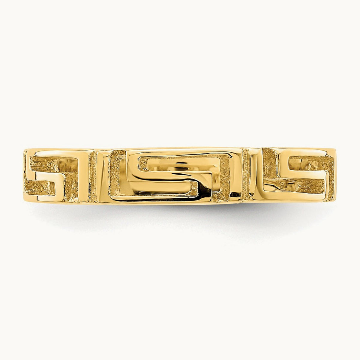 Cut-Out Greek Key Band, 14K