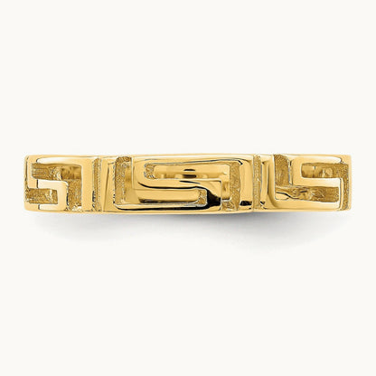 Cut-Out Greek Key Band, 14K