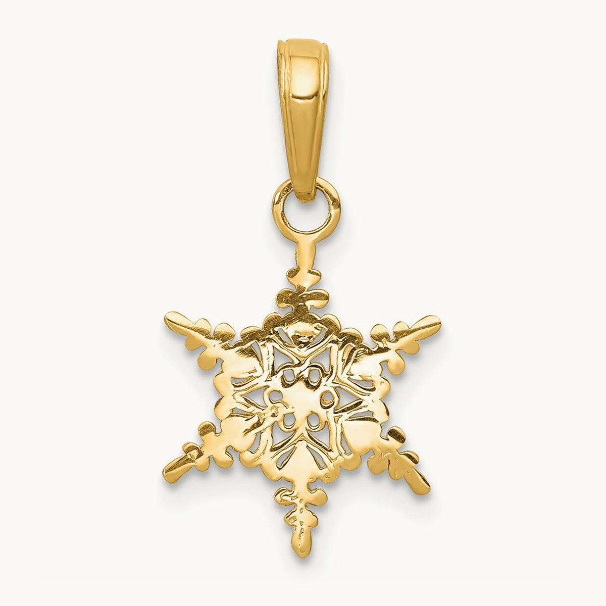 Small Snowflake Pendant — 14K Yellow Gold