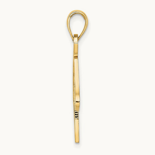 Cut-Out Horse Head Profile Charm, 14K