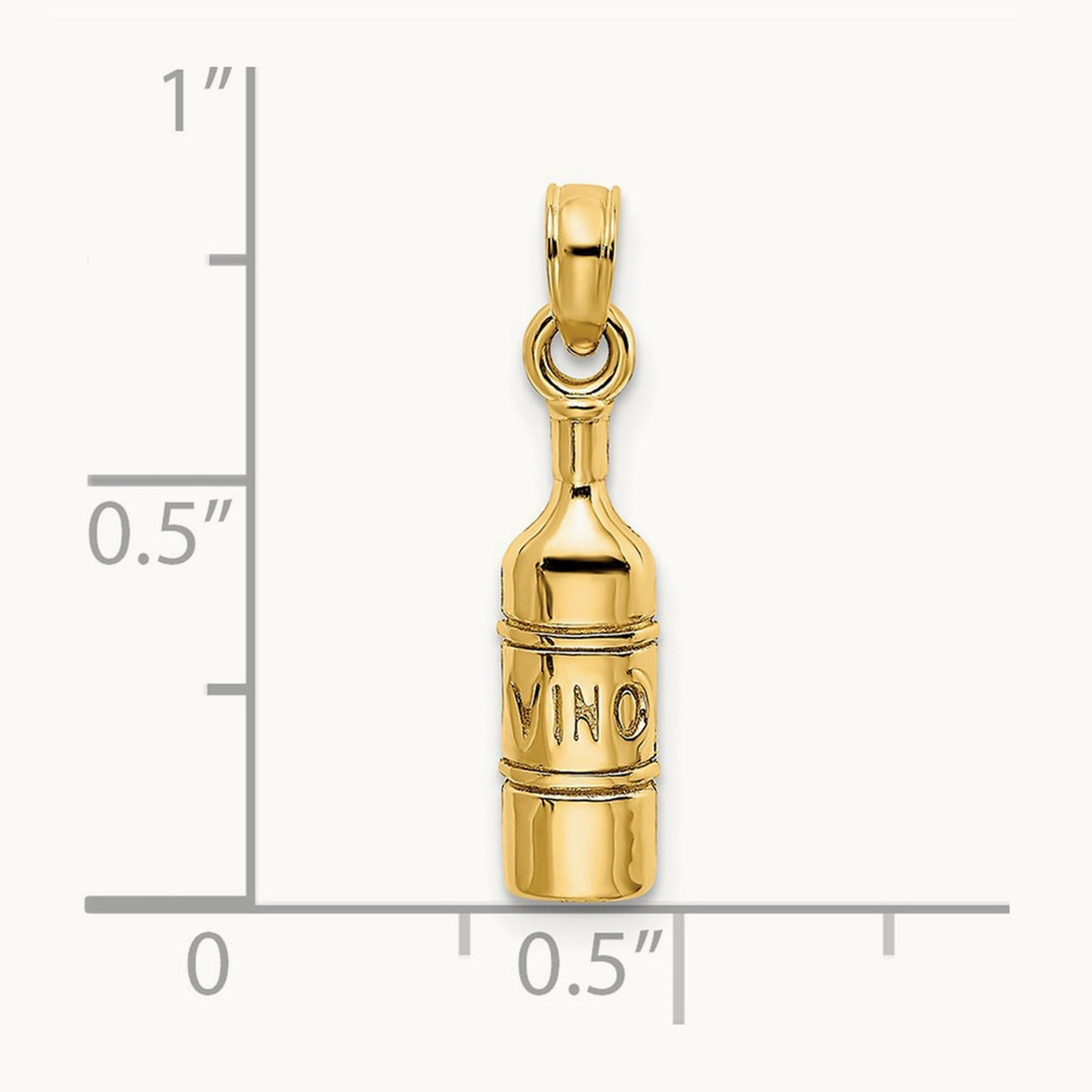Wine Bottle Charm, 14K