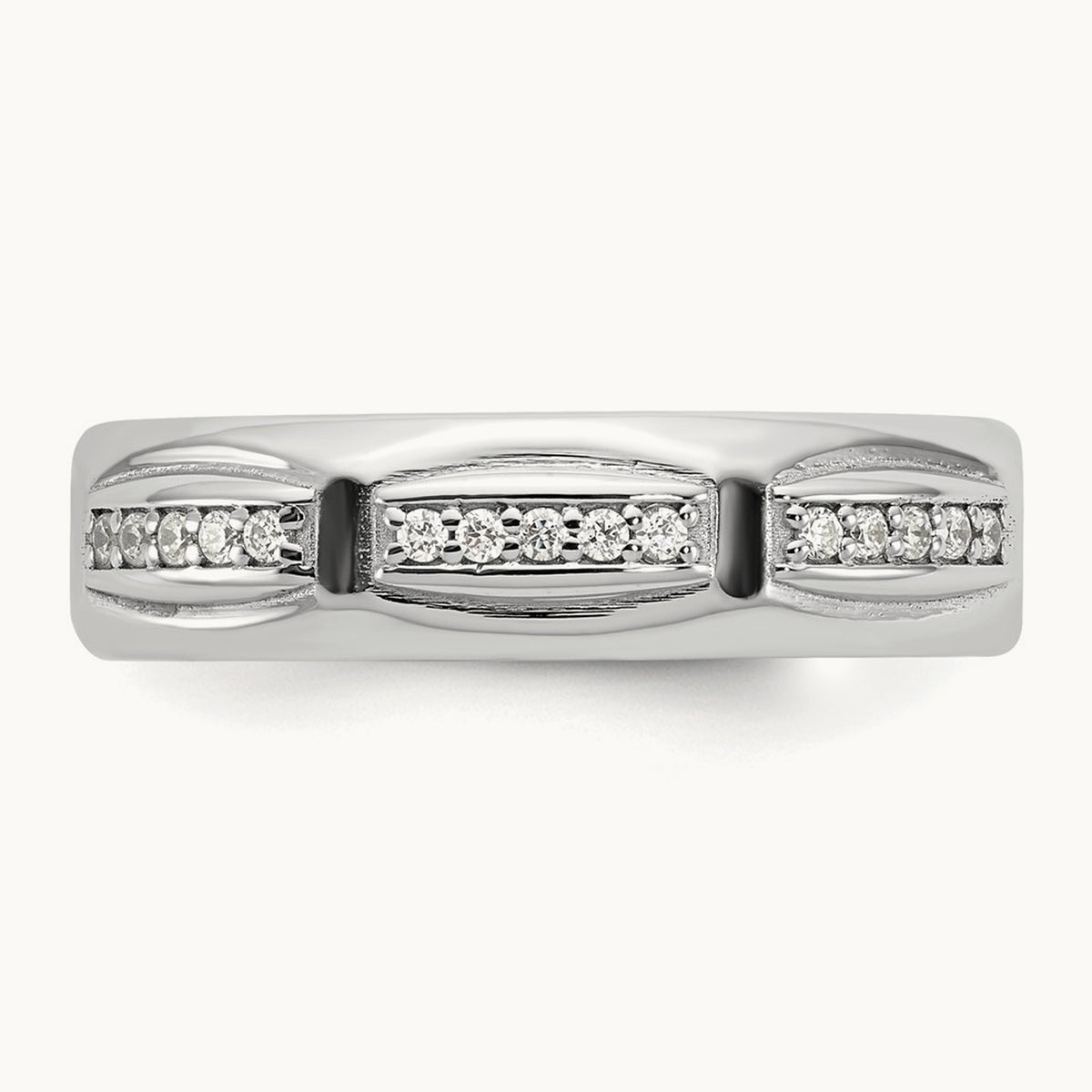IB Goodman Mens Satin Complete 1/8ct Diamond Ring, 14K White Gold