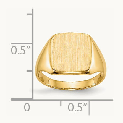 10.0x10. Closed Back Signet Ring, 0mm, 14K
