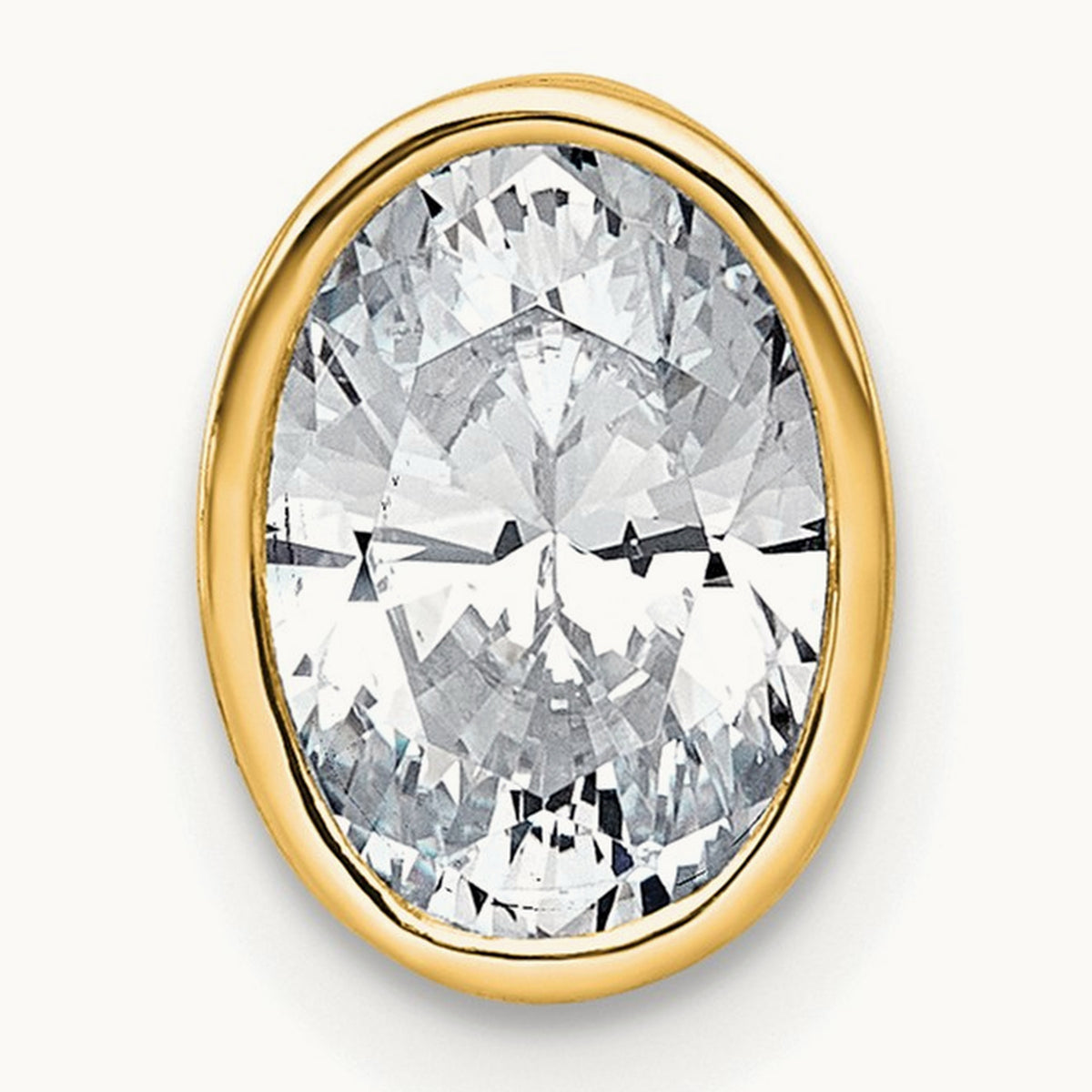Oval Bezel Set Chain Slide Pendant, 0.25-3.00 ct tw Lab-Grown Diamond — 1 1/2 ct, 14K Yellow Gold