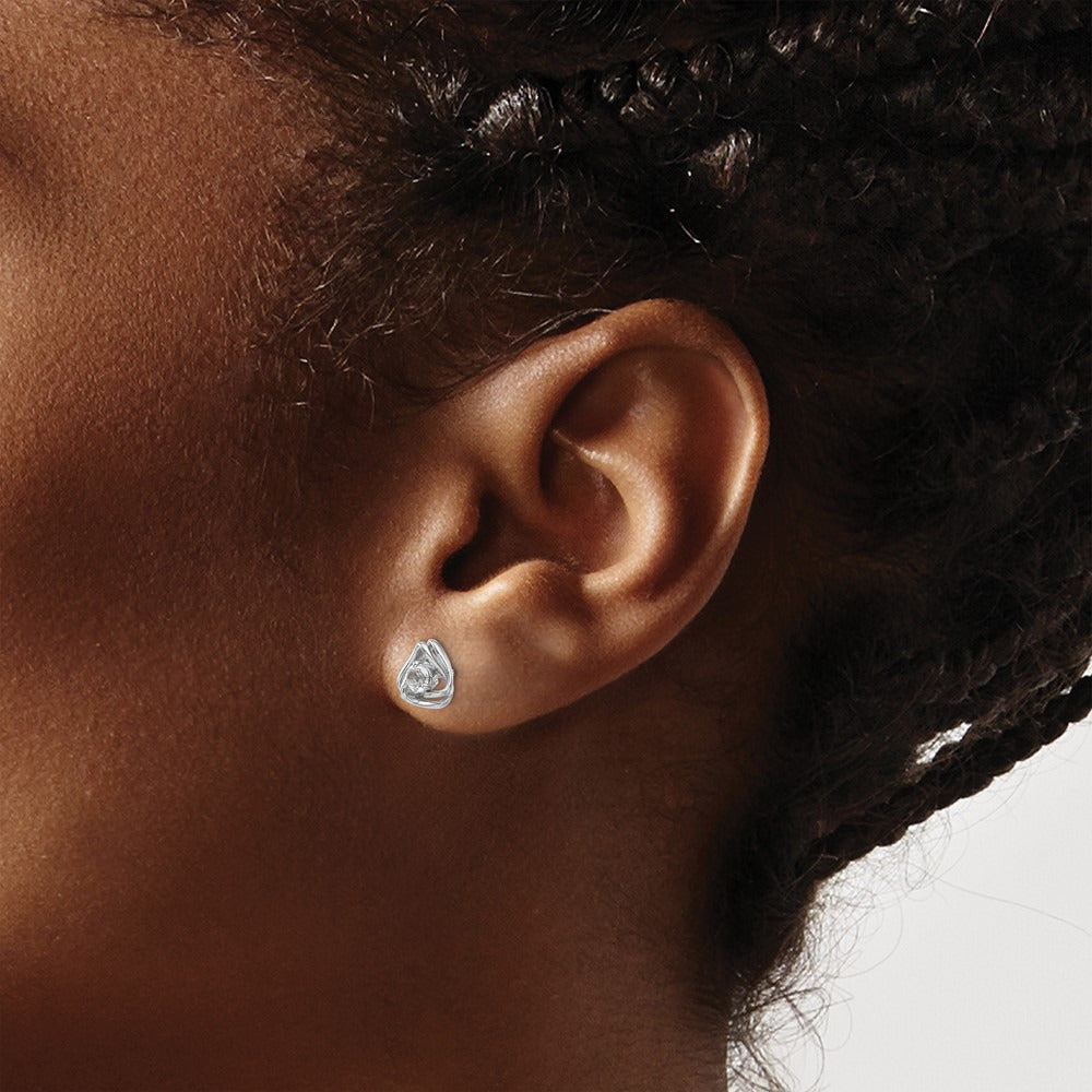 Topaz Post Earrings — 14K White Gold