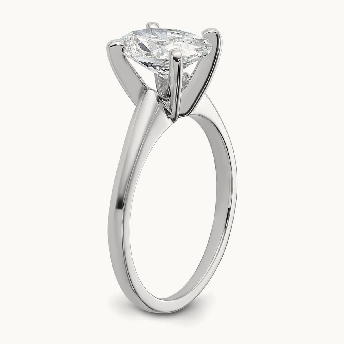 Oval Solitaire Engagement Ring, 0.50-5.00 ct tw Lab-Grown Diamond — 1 3/4 ct, 14K White Gold