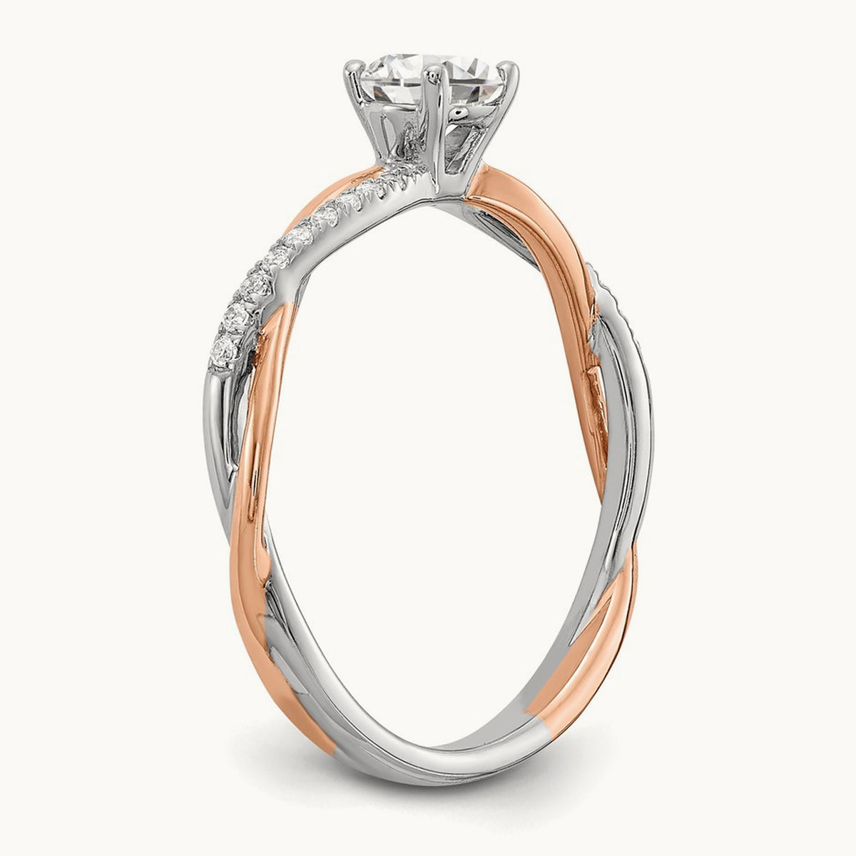 And Rose Gold Semi-Mount Engagement Ring, 0.10 ct tw