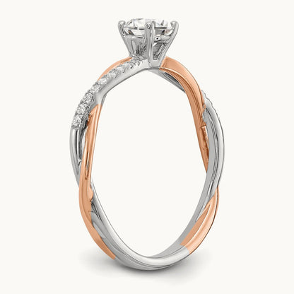 And Rose Gold Semi-Mount Engagement Ring, 0.10 ct tw