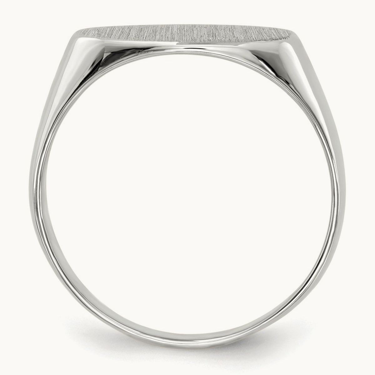 13.5x7. Closed Back Signet Ring, 5mm, 14K White Gold