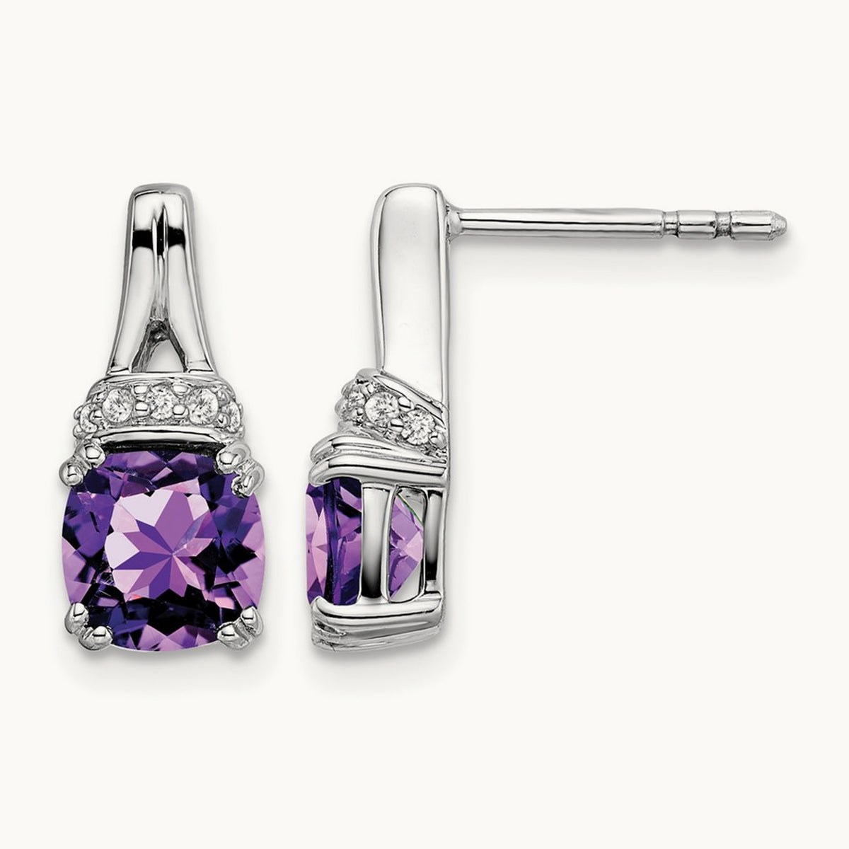 Amethyst and Diamond Earrings — photo set