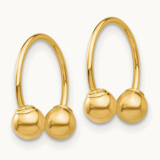 Madi K Open Hoop Beaded Earrings, 14K